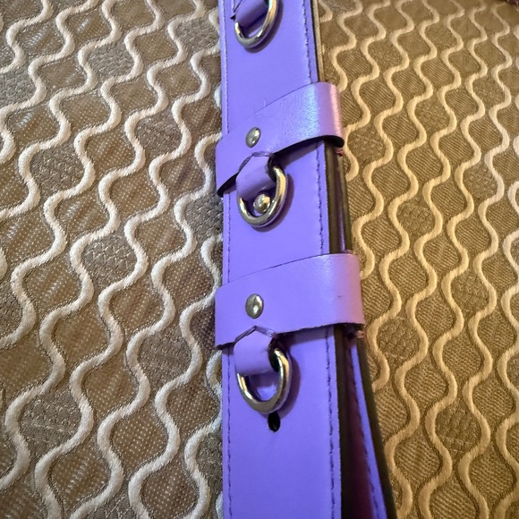 Christian Louboutin Loubila Purple and Red Leather Shoulder Bag - Picture 11 of 14